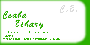 csaba bihary business card